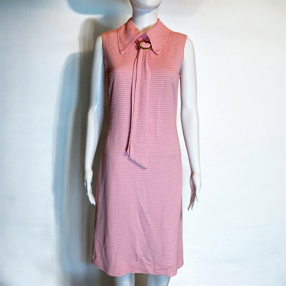 Vintage 1960s NPC FASHIONS of Warren, Pennsylvania Pink Sleeveless Dress - Picture 3 of 8